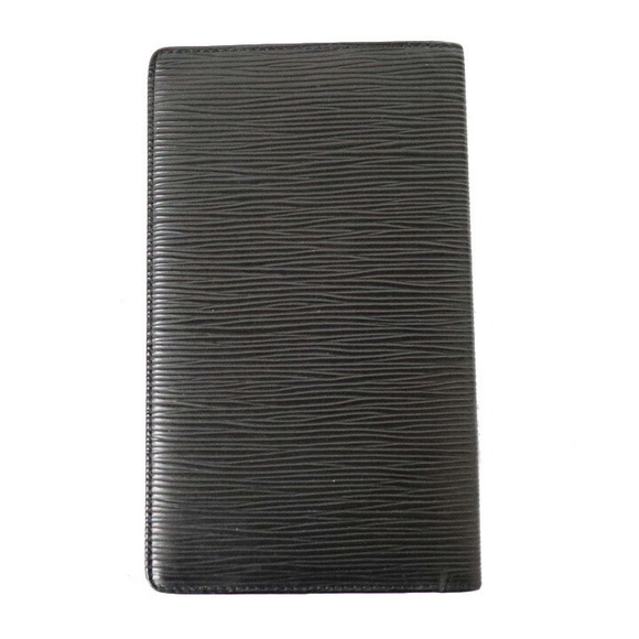 Louis Vuitton Black Porte Leather Wallet Noir Chquier Carte Epi - Picture 1 of 6